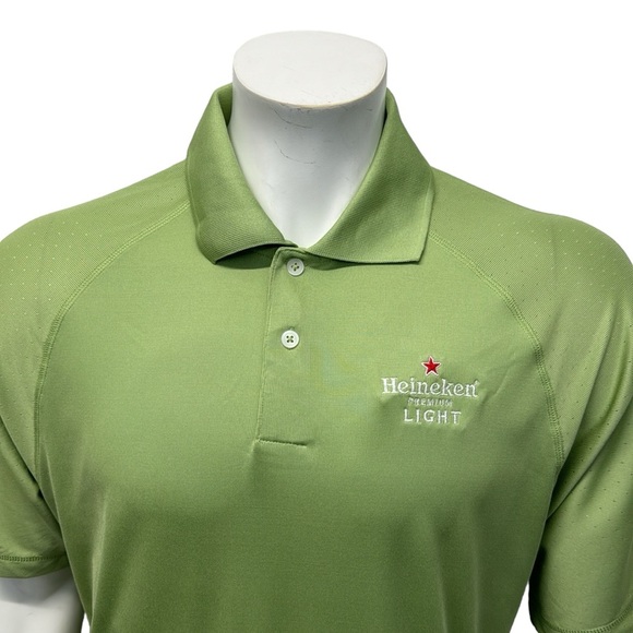 NWT Heineken Premium Light Beer Adidas Climacool Mesh Vented Golf Polo Shirt MD - Picture 8 of 14